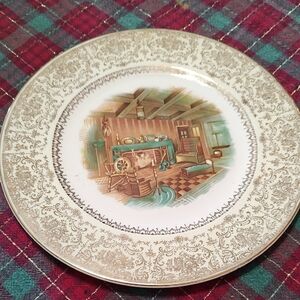 Vintage Imperial Service Plate by Salem China Co. 23 Karat Gold